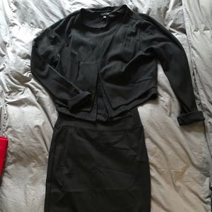 BLACK BLAZER & SKIRT SET